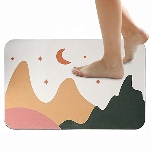 【Sezono】 バスマット 吸水 速乾 滑り止め 40*60cm ソフト 大きめ 柔らかい お風呂マット 足拭きマット 水切り 台所 洗面所 (タイプD)