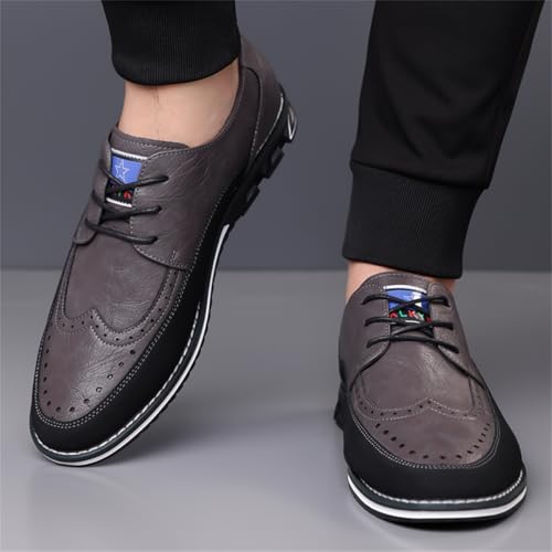 Image of Men's Casual Dress Oxfords Shoes Business Formal Italy Prince Classic Oxford Lace Up Craft Mesh Sneakers