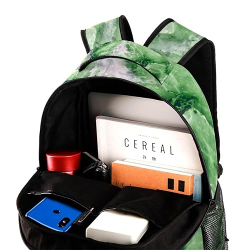 Sac à dos d'école marbre vert 40cm pour ado et voyage décontracté - 4