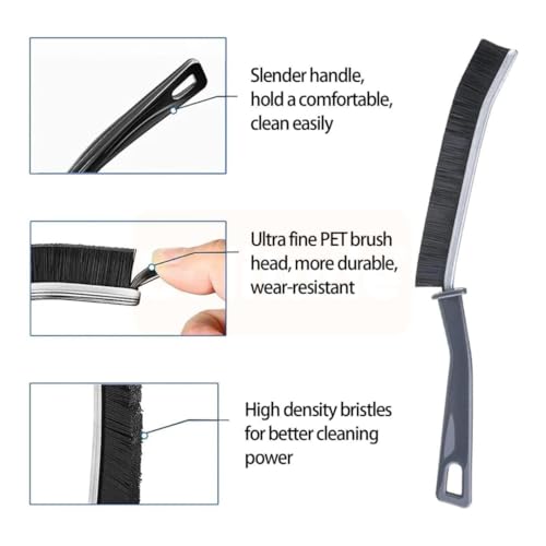 Image of Solitude (2 Pcs) Mini Gap Cleaning Brush, Hard Bristle Crevice Brush Tool for Household Use, Multifunctional Dead Corner Cleaning Brush for Tiles, Sliding Window, Bathroom, Kitchen, Toilet