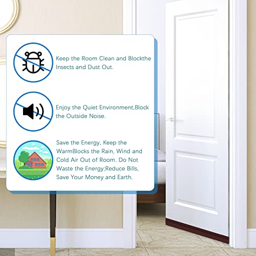 Image of Vinabo Rubber Door Sill Seal Strip Draught Excluder Soundproof Windproof Dustproof 100cm x 5cm Brown