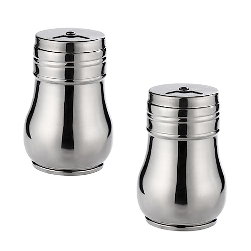 PRETYZOOM Stainless Steel Seasoning Jars Pepper Shaker Set with Condiment Dispenser and Holder