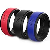 Rinfit Silicone Wedding Ring for Men. 3 Rings Pack. RinfitAir Collection, Mens Silicone Rubber...