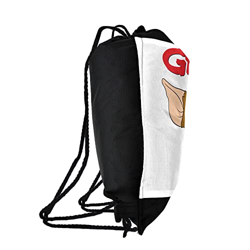 LOGOVISION Gremlins Gizmo Logo Drawstring Backpack Sports Bag Sackpack 17" x 13", Perfect for Gym, Yoga or Practice - Image 3