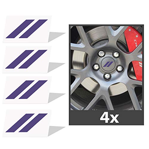 Image of IPG Compatible for Dodge Charger Challenger Durango Wheel Center Cap Decal Sticker Wrap Kit Personalize Your Vehicle (Inner Logo, Lavender)