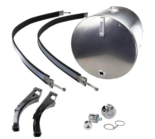 50 Gallon Hydraulic Oil and Fluids Tank - 24 x 27 Inch Aluminum Saddle-Mount with Straps Reservoir Replaces A4500 762.50275242 A050R2AAGXY A55AS3X POP302561 SMC50A WA-4500 SMS50SS