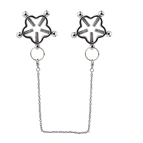 Nipple Clamps Clip with Chain Adjustable Metal Nipple Clamps Non-Piercing On Nipple Rings Metal Nipple Toy for Famale