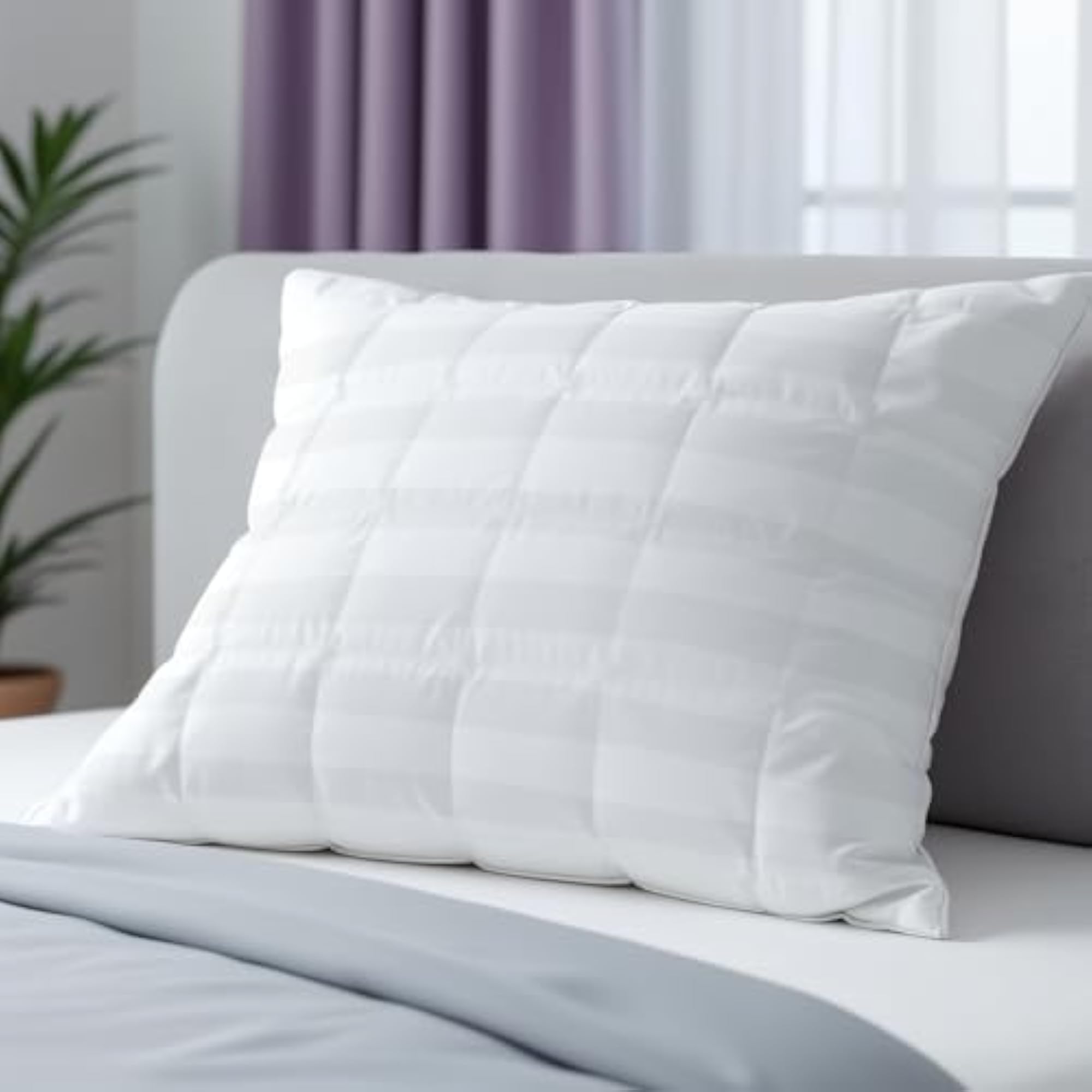 Comfort Sleeping Pillow Quilted Striped Fabric