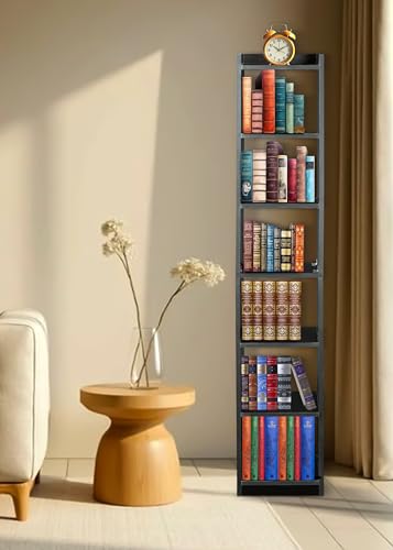 Image of SBF Furniture Tree Bookshelf Floor Standing Bookcase Free Standing Multipurpose Storage Rack for Books Magazines Organizer Showcase DIY (GHODO - Black, GHODO)