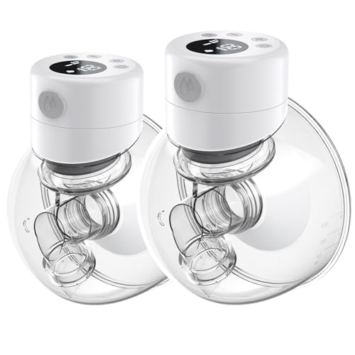 Image of YYKINS Wearable Breast Pump Hands Free, Portable Electric Breast Pump with 2 Mode 9 Levels, Rechargeable Wireless Breast Pump with 3 Types of Flanges, Low Noise Leak-Proof Painless Breastfeeding 2pcs