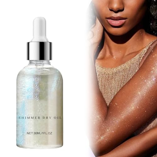 Maquillaje Iluminador Body Shimmer, Body Luminizer, Loción Corporal con Glitter, Glitter Iluminador líquido para Rostro y Cuerpo Luminizer, Aceite Corporal Reafirmante con Brillo