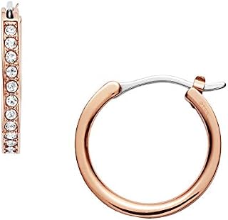 Glitz Rose Gold-Tone Steel Huggie Hoops