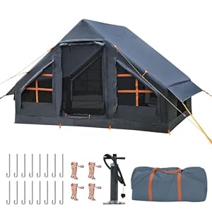 Inflatable Tents for Camping,Easy Blow Up Tent with Hand Pump,4 Seasons Waterproof Air Inflatable Camping Tent House for Family Weekend Camping
