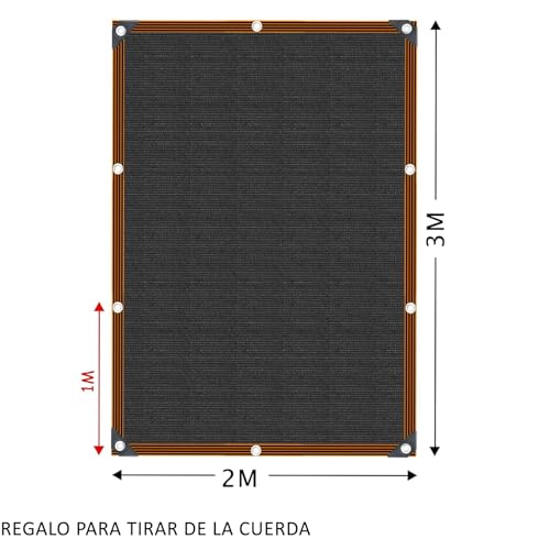 2 x 3M Shade Net, Outdoor Shade Mesh 90% UV Shade Net with Eyelets, Effectively Block Sunlight and UV Rays for Pergola Garden - Image 2