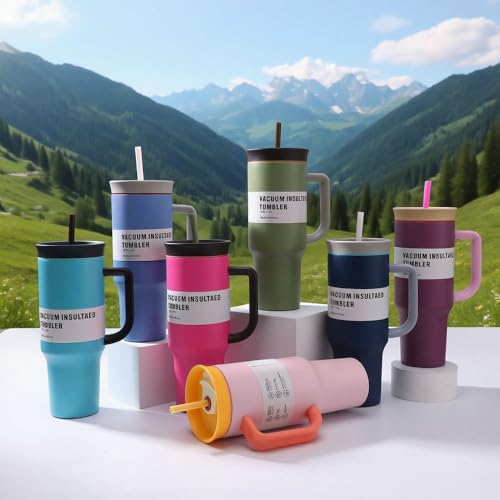Image of HomeCloud 1200ml Insulated Coffee Tumbler with Lid - Double Wall Travel Mug for Hot & Cold Drinks, Leak-Proof, Durable, Portable, Stylish Stainless Steel Design (SkyBlue)