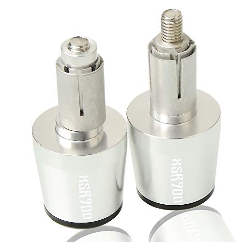 Embouts de Guidon Se Termine Le Moto Bar Main Guidon Grip Cap pour Yamaha YBR125 2005-2014 2006 2007 20008 2009 (Couleur : Silver) Cover