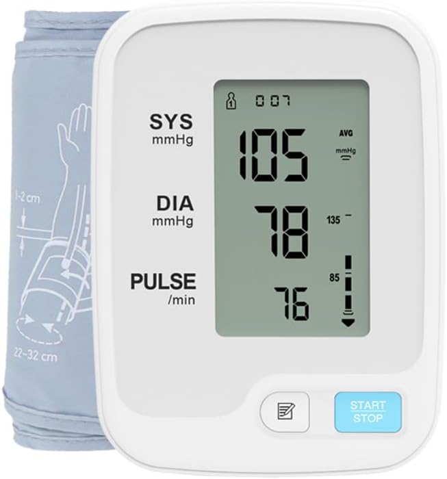 Blood Pressure Monitor Upper Arm, Blood Pressure Machine for Home Use with LCD Display, Portable BP Machine with Adjustable Cuff 8.7"-12.6", 2x99 Readings