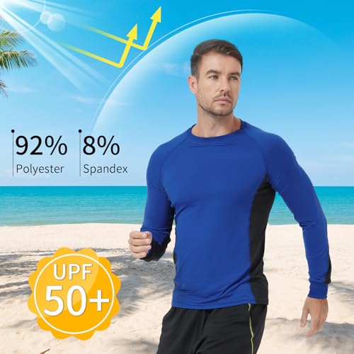 ProtectX 2 Pack Men's Long Sleeve Sun Protection Shirts Quick Dry UPF 50+ Lightweight Athletic Shirt for Workout Hiking Fishing Blue X-Large2