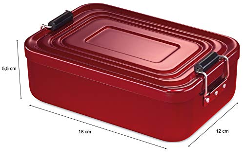 KÜCHENPROFI Lunchbox rot, 18 x 12 x 5,5 cm, eloxiertes Aluminium – Ansicht 4