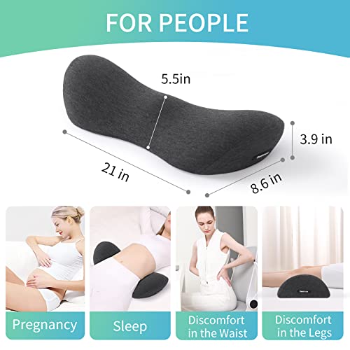 Lumbar Support Pillow For Bed Lower Back Pillow For Sleeping Lumbar Pillow For Back Pain Relief Back Pillow For Sleeping Memory Foam Back Sleeper Pillows W/Removable Zipper Breathable Pillow Cover #TOP5