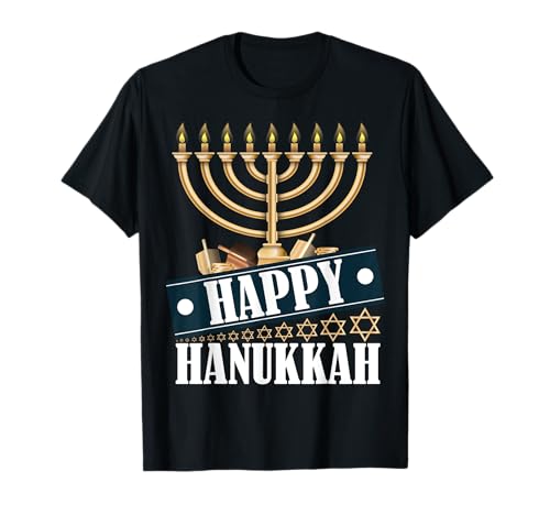 Joyeux Hanukkah Jweish Menorah Holiday Hanukkah Gift T-Shirt