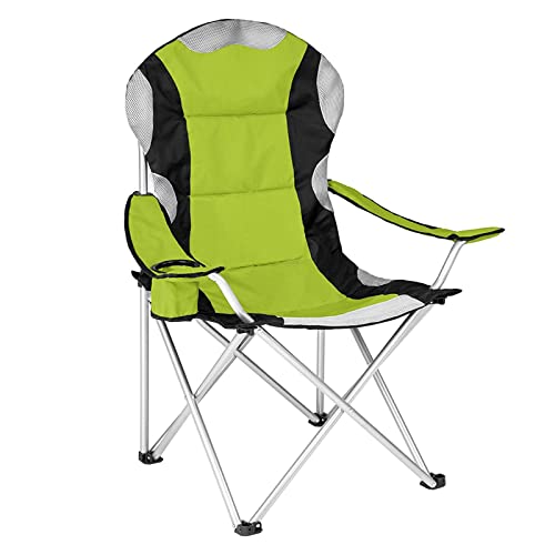 Decorspace Poltrona da Campeggio Imbottita con Chiusura ad Ombrello Camping in Acciaio per Mare e Balcone (Verde)