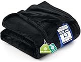Utopia Bedding Kuscheldecke flauschig Fleecedecke [200x150 cm, Schwarz] leichte, Warm Winter Decke, Weich und atmungsaktive Decke für Bett Sofa und Couch