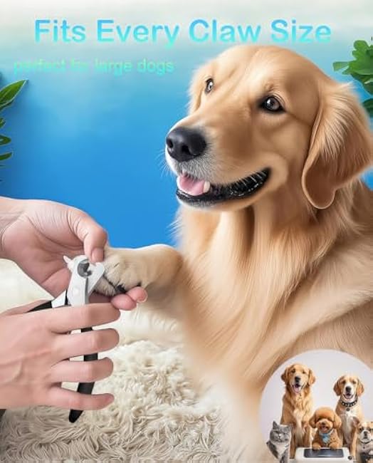 Large Dog Nail Clippers Wide Jaw Opening Heavy Duty Dog Nail Trimmer Cat Claw Clippers(Black)-3xFSWssw