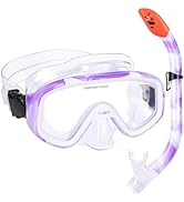 Kids Snorkel Set, Children Anti-Fog Diving Mask Swimming Goggles Dry Top Snorkel Equipment Snorke...