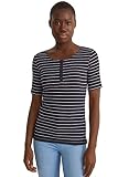 T-Shirt - gestreift dunkelblau L