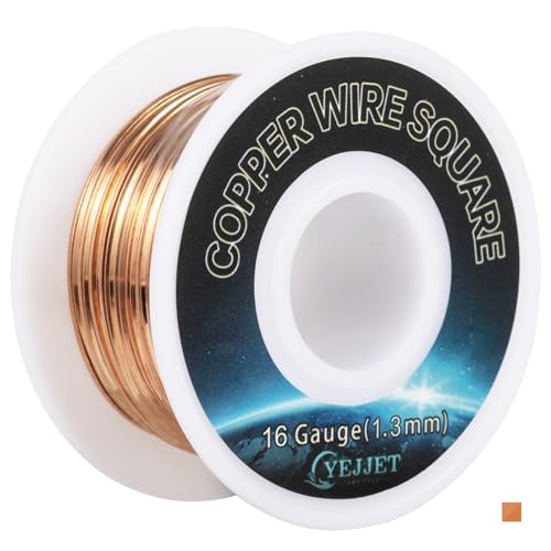 Fil de cuivre carré 16 AWG malléable pour emballage de fils et l'artisanat du métal
