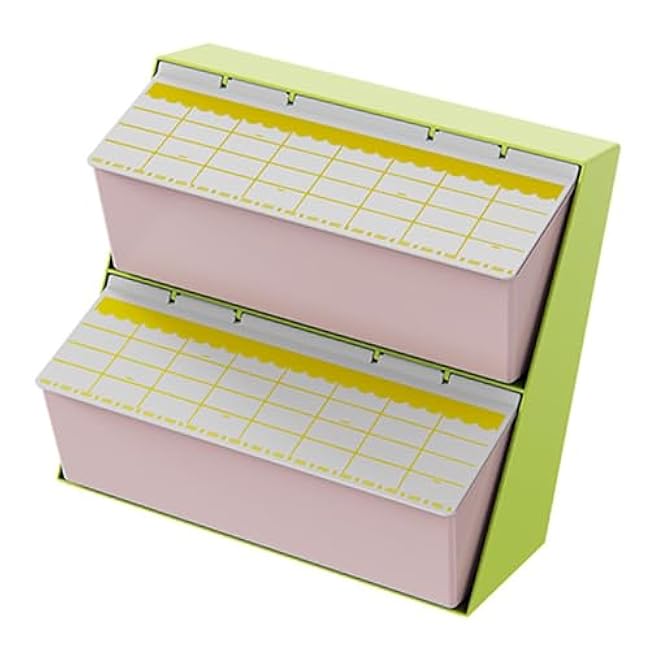 Organizer Countertop Station Tea Rack Practical Container for Utility Room Office, Pink Green