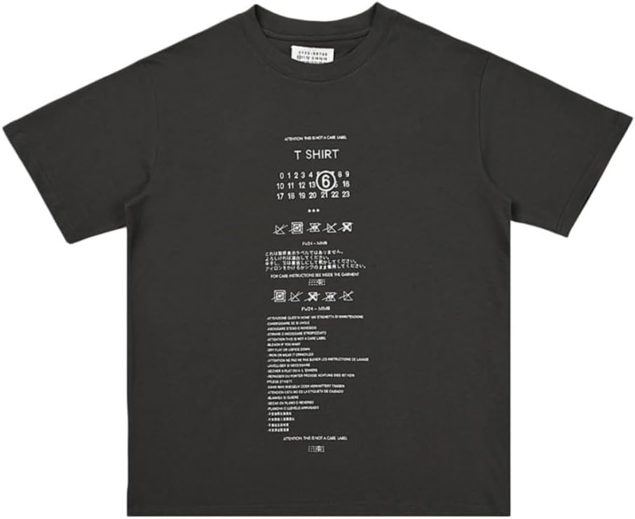 【^メ`ゾン:マルジェラ^】tシャツ メンズ 半袖 クルーネック MM6 綿 夏服 通気性 プリント 普段着 薄手 トップス カジュアル シンプル ゆったり おしゃれ 柔らかい肌触り [並行輸入品]