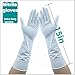 JINGLIKANG Long Sleeves Durable Disposable Nitrile White Gloves 15inches,Powder-Free Cleaning Dishwashing Waterproof 30 (White, L)