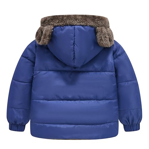 BILIKEYU Little Boys Girls Puffer Jacket Warm Plush Lined Full-Zip Windproof Thicken Winter Outerwear Coat with2