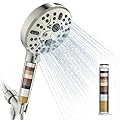 Cobbe High Pressure 7 Spray Mode Showerhead with Filters + Cobbe 1 Pack Replacement Filters (Brushed Nickel)