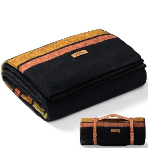 Molithe 100% Wool Blanket, 62" x 86", Warm, Thick, Washable, Military