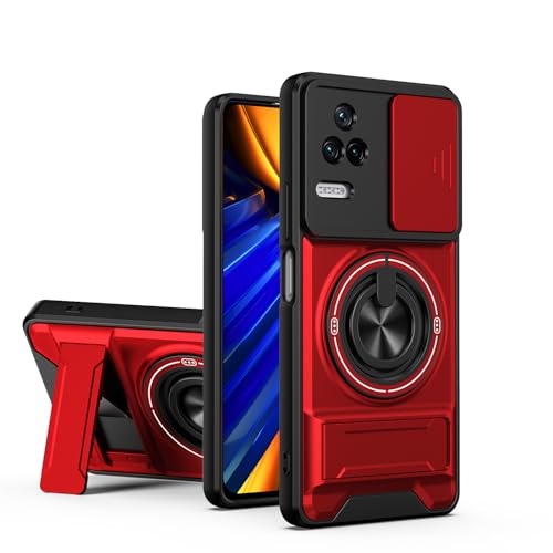Case �Ή��@�� for Xiaomi Poco F4 5G, �Ή��@�� for Xiaomi Poco F4 5G ���C�f���A���X�^���h�t���X�}�z�P�[�X Red