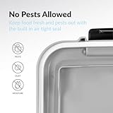 Taylor & Brown 20 Litre Airtight Pet Food Storage Container With Plastic Measuring Scoop Treats For Pet Dog Cat Animal Dry Food Dispenser With Casters, Grey - Image 5