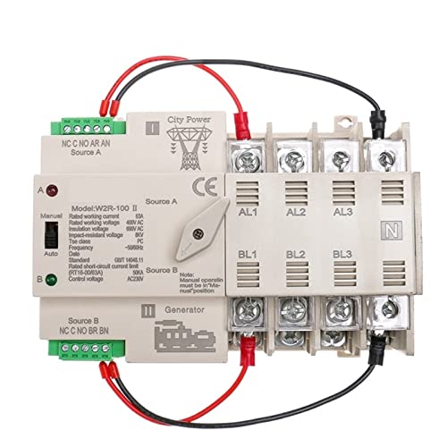 Interrupteur de transfert manuel 4P 63A 110V pour rail DIN inverseur de source électrique