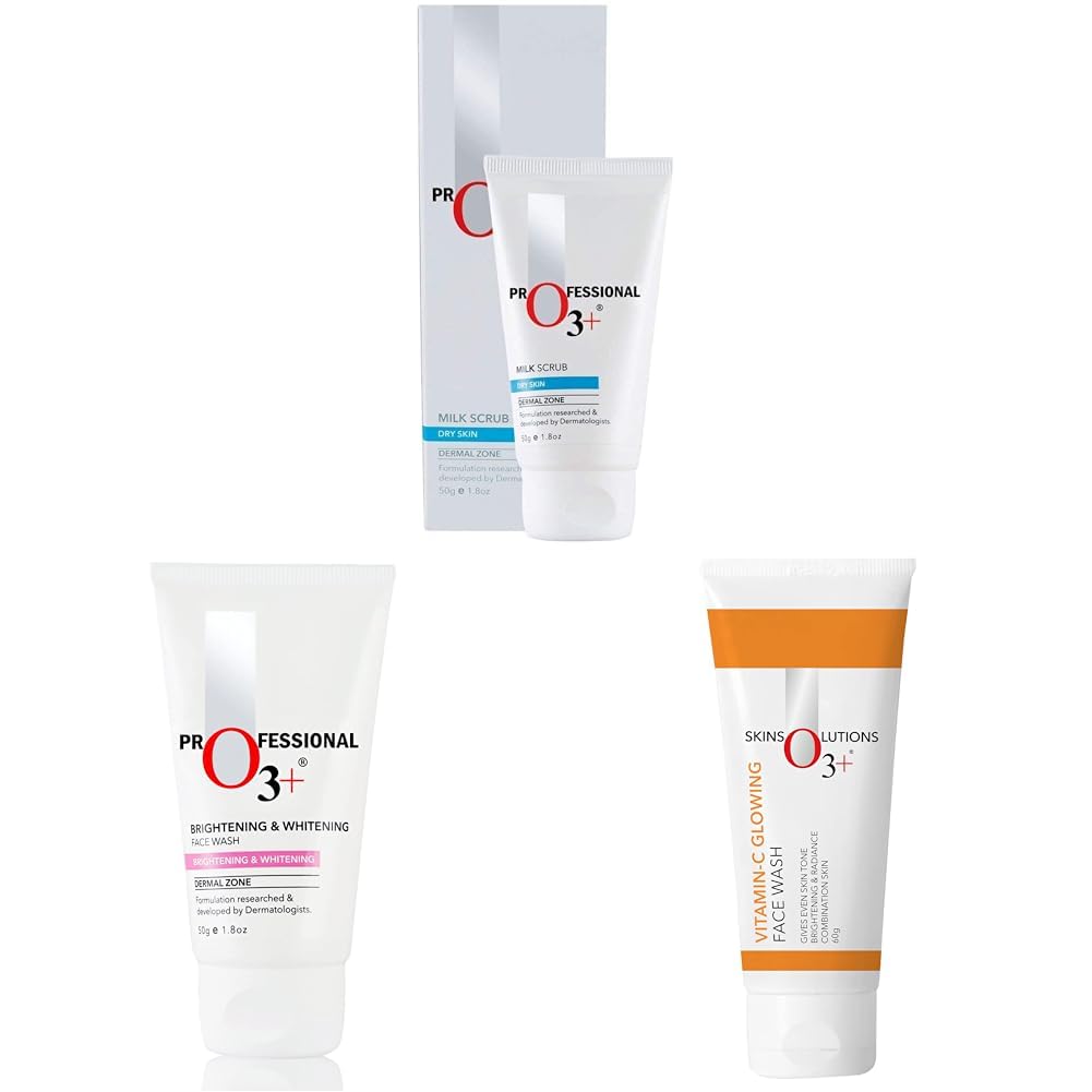 O3+ Milk Scrub Enriched with Macadamia Nuts Extracts for Clean & O3+ Brightening and Whitening Face Wash, 50g & O3+ Vitamin C Face Wash Glow For Daily Brightening & Gentle Cleansing 60g-image-35