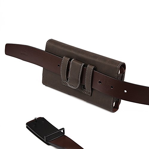 Aiscell Belt Hip Leather Carrying Case, Brown Suede Faux Leather Pouch Belt Clip Holster 6.20 X 3.50 X 0.60 Inches,Compatible For Huawei Raven Lte H892L, With Hybrid Protective Case Armor Cover #TOP2