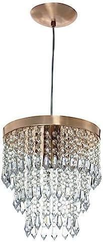 Lustre Pendente De Cristal Acrílico Manucrillic Cobre