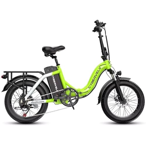Cybervelo 1000W Folding Electric Bike,48V 20.8AH Removable Battery EBike,30+MPH,80 Miles Max Range Electric Bike for Adults, 20" Fat Tire Foldable ebike, Adult Electric Bikes for Commute All Terrain