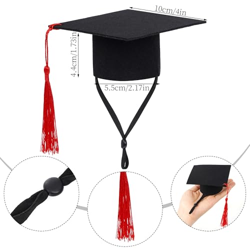 Gorro de Graduación para Perros con Borla Roja miniatura 2