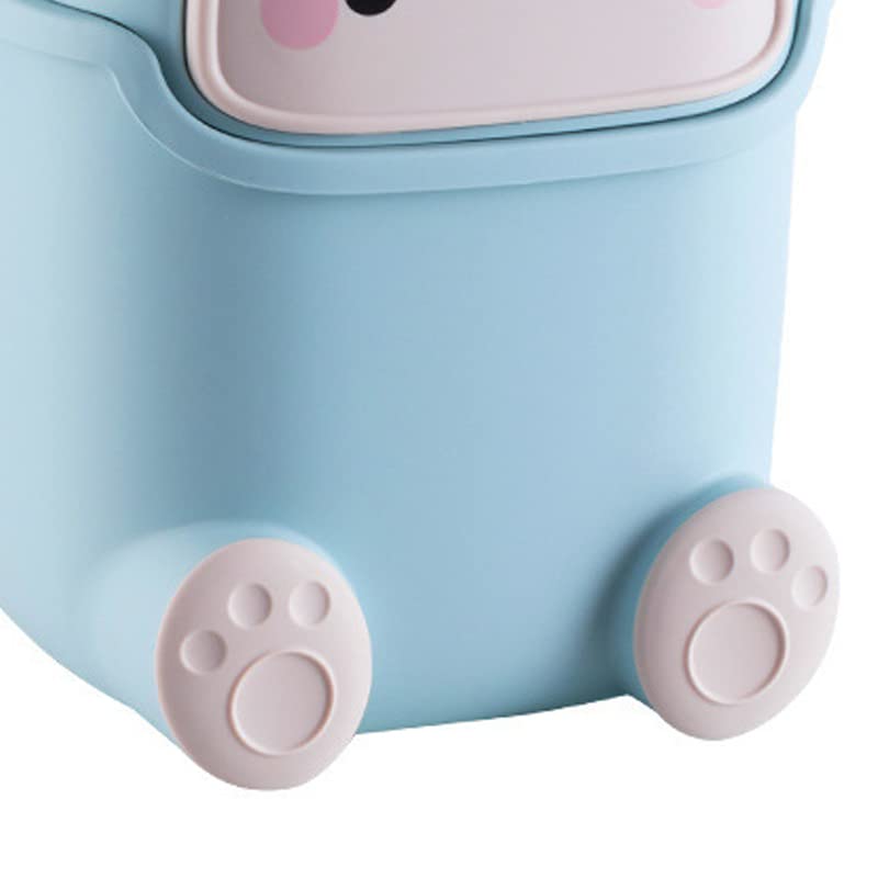 Mini Mülleimer HERCHR Kleiner Mülleimer Mit Deckel – Niedlicher Mini-Abfalleimer Aus Kunststoff – Für Schreibtisch, Büro, Küche, Bad – Blau, Ca. 310 G
