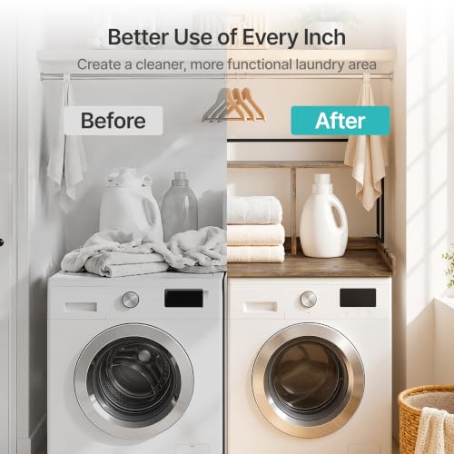 PEGZONE Washer Dryer Countertop Water Resistant Adjustable Hooks Brown by PEGZONE - Used condition - Image 6