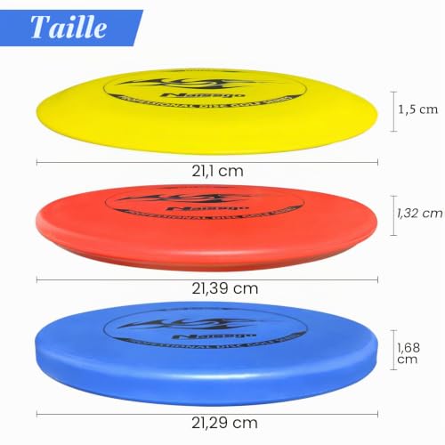Naissgo Ensemble de 6 disques de disc golf, set de disc golf professionnel, putter, mid-range, driver, disque de disc golf de taille régulière pour adultes et enfants Naissgo Ensemble de 6 disques de – vue 2