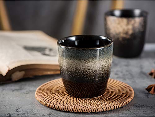 Lxuwbd- Ceramic Teacup, Kung Fu Tea Set, Coffee Cup，Yerba Mate Set - Ceramic Mate Cupset Of 4 (4-Color, Ceramic Cups) #TOP6