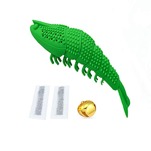 Orisignall Kitten Teething Toys Catnip Toy Cat Toothbrush Durable Hard Rubber Cat Dental Care Refillable Interactive Cat Toys,Cat Interactive Toothbrush Chew Toy,Catnip Kitten Teaser Toy with Bell